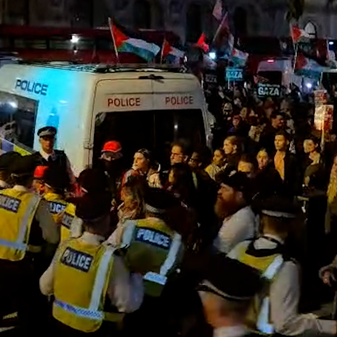 'Keir Starmer won't be able to see it, but he'll definitely be able to hear it.' A violent protest has broken out at the gates of No. 10 Downing Street. LBC's Natasha Clark shares what it's like on the ground.