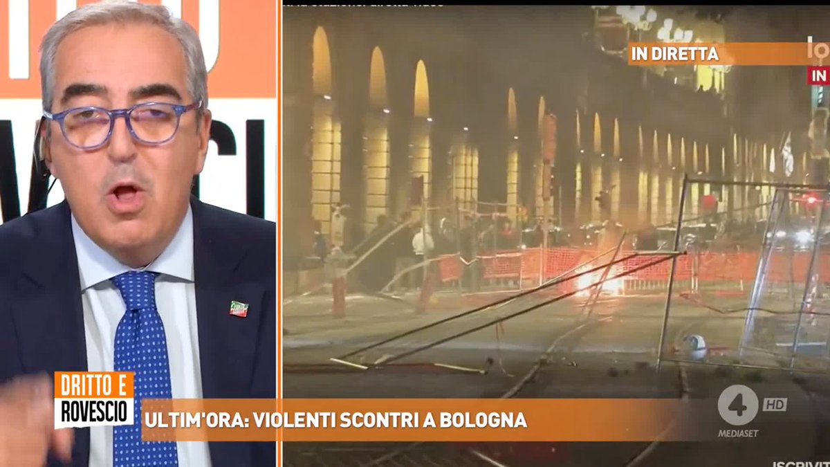 "Se sei pacifista e aggredisci le forze dell'ordine sei un criminale!" Maurizio Gasparri (Forza Italia) a #drittoerovescio