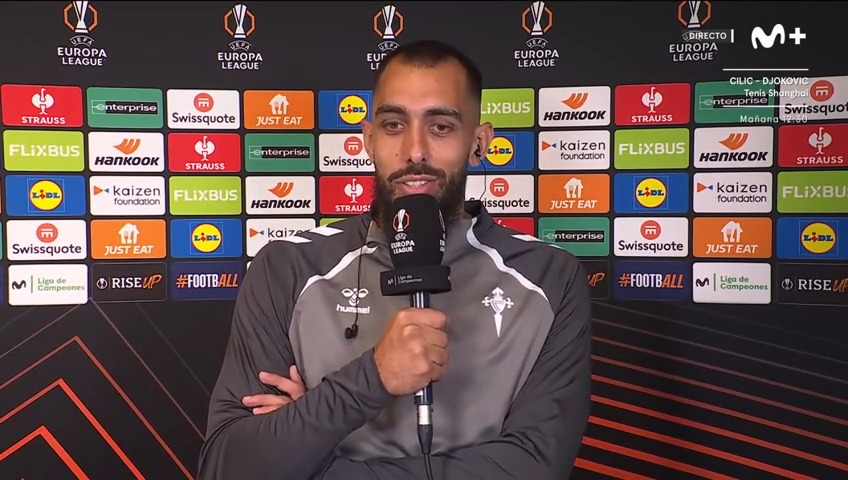 "Me encuentro muy bien. Puede que sea el mejor momento de mi carrera" 🩵 "Estoy muy feliz, en mi casa", Borja Iglesias. #LaCasaDelFútbol #UEL
