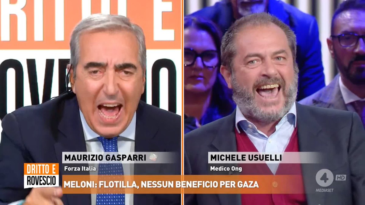L'acceso dibattito tra Michele Usuelli (medico Ong) e Maurizio Gasparri (Forza Italia) a #drittoerovescio