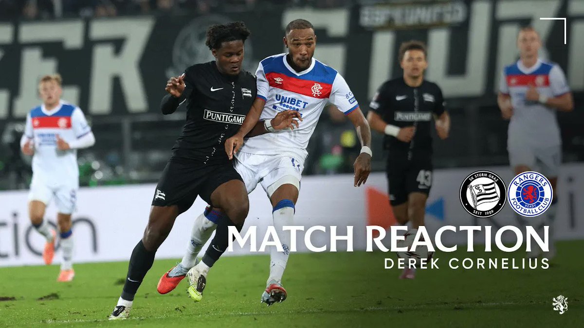 🎙️ Derek Cornelius spoke to RangersTV after tonight's match against Sturm Graz.