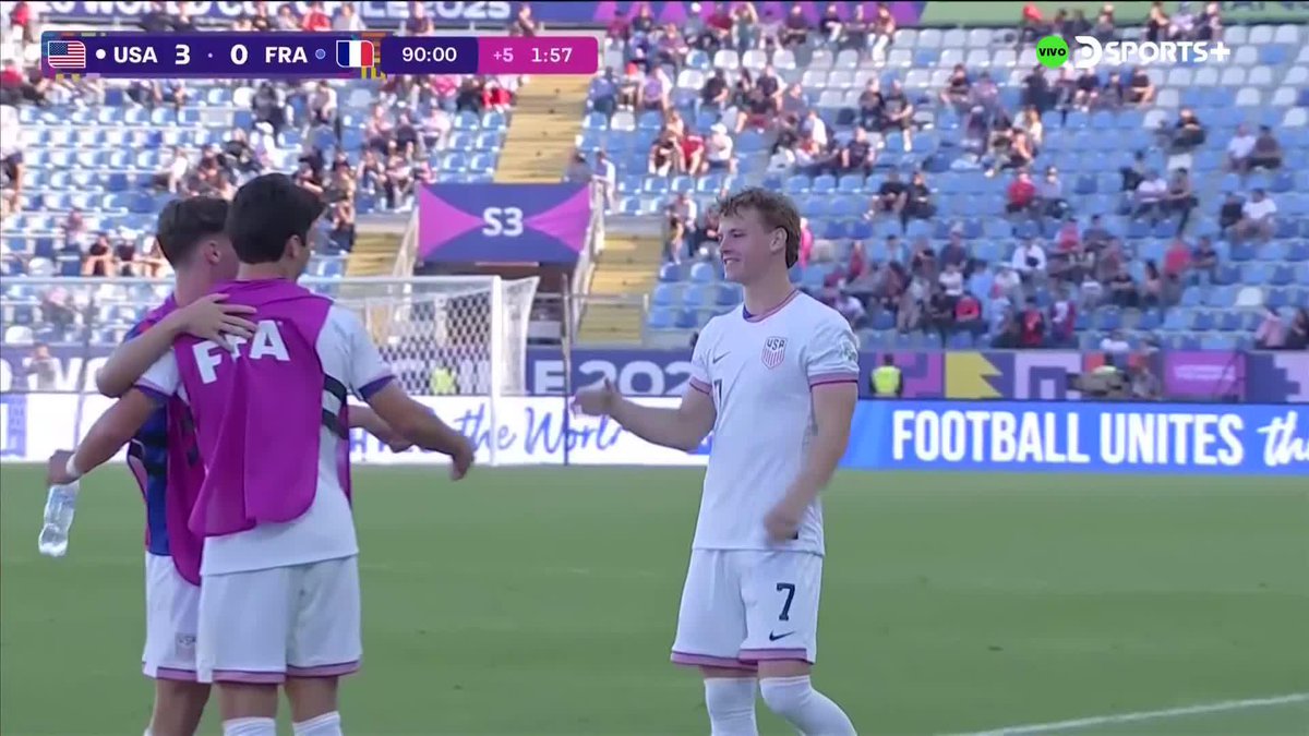 🤯🇺🇸 USA EMPATABA 0-0 VS FRANCIA HASTA EL 84’, PERO LO GANÓ ¡3-0! CON GOLES AL 85’, 88’ Y 92’. ⚽️ 9-1 vs Nueva Caledonia. ⚽️ 3-0 vs Francia. Tranqui el arranque en el Mundial Sub-20. 🚬
