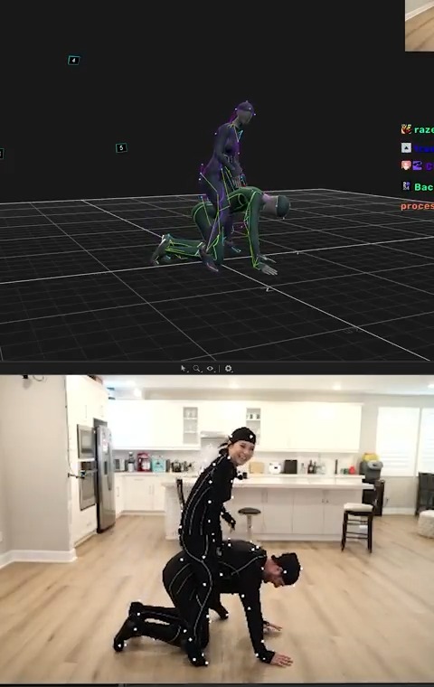 A very serious experiment on two people motion capture. No test subject was harmed in this video.
