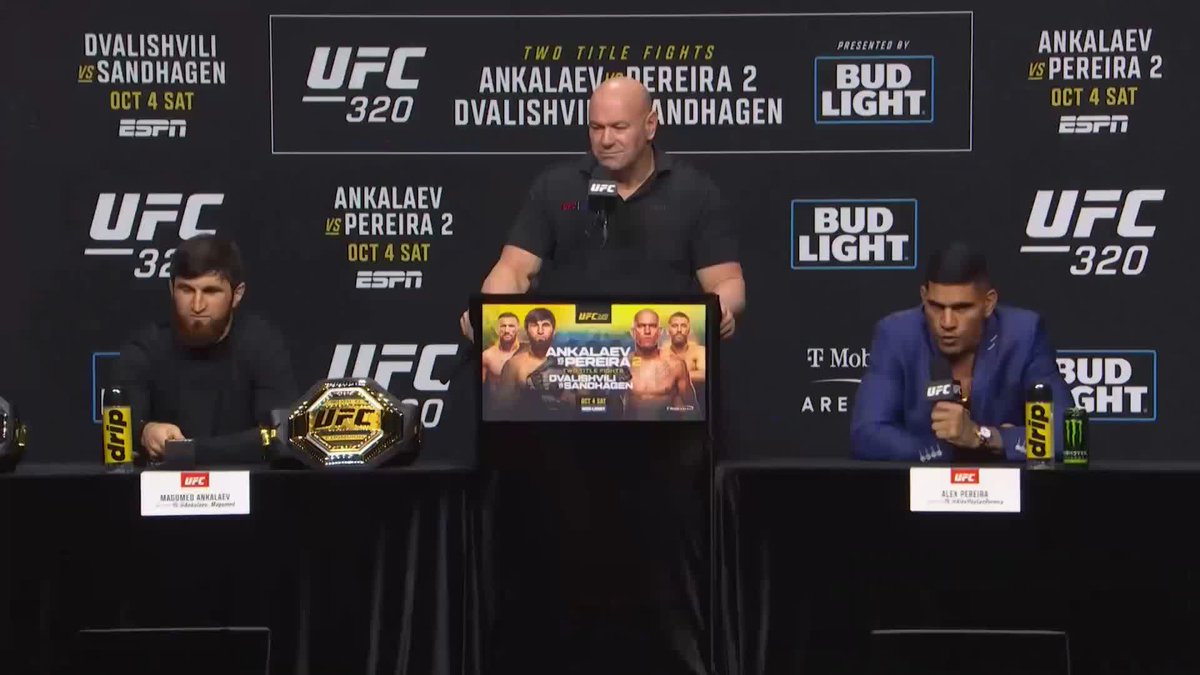 🗣️ Alex Pereira: “Your manager isn’t here to save you. CHAMA!” 🗣️ Magomed Ankalaev: “There is no chama, we killed it. NO CHAMA!” 🗣️ Crowd: “CHAMA! CHAMA!” #UFC320