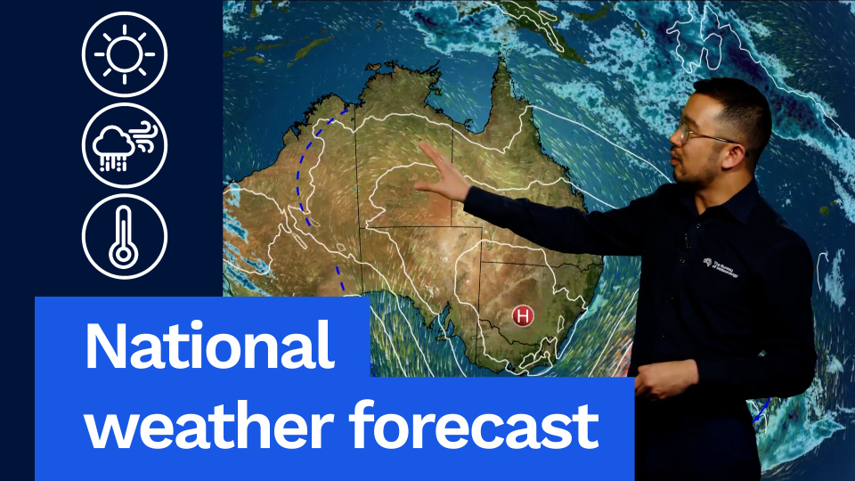 National Weather Forecast: Warm weekend in the east, wet in the west Video current: 1:00 pm AEST 3 October 2025 For the latest forecasts and warnings, go to or the BOM Weather app.