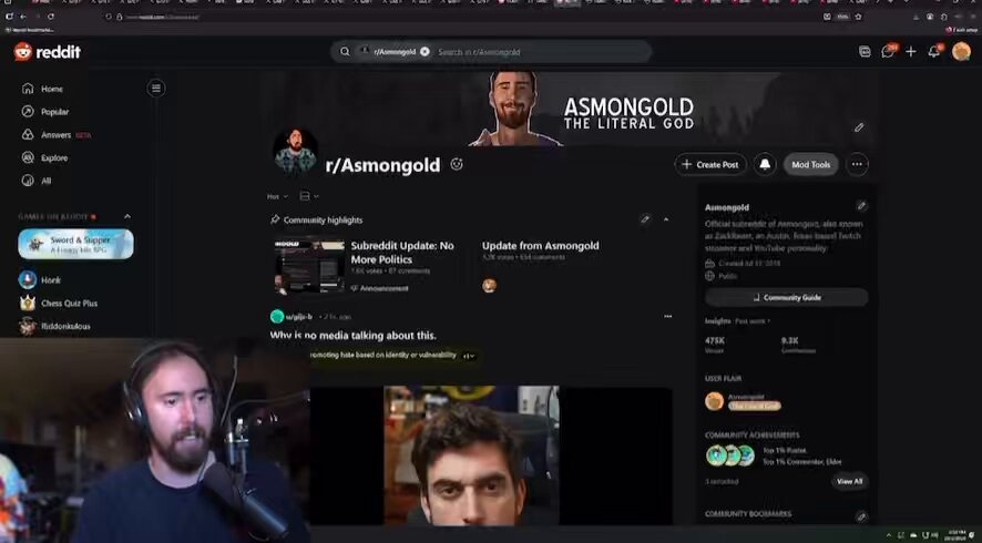 Asmongold talks about The Streamer Awards, says he has criticism over some of the decisions “I am never getting another streamer award again..not happening..I heard Adin might be doing awards, that’d be cool..I like QT but I think some of the decisions..way they did placing for Streamer Awards was unfair”