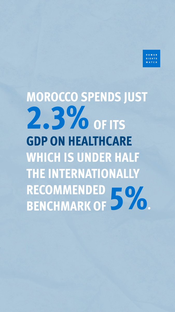 #Morocco spends 2.3 of its GDP in healthcare, less than half the international standard. Don't look further for what caused all this.