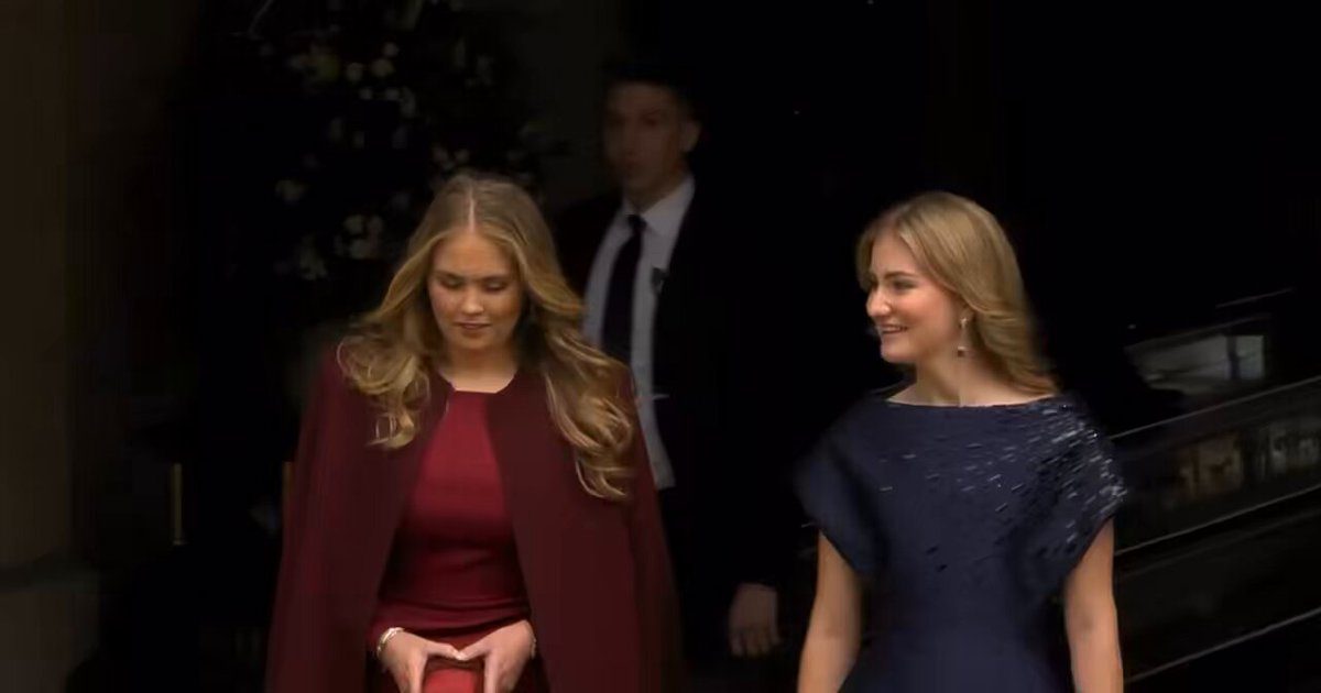 The Princess of Orange and Princess Elisabeth following King Philippe and Queen Mathilde, followed my King Willem Alexander and Queen Maxima. 🎥 Cour Grand-Ducale