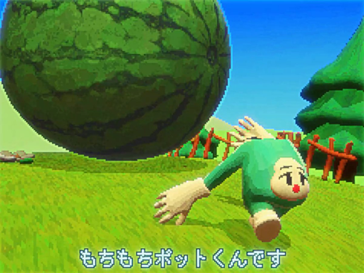巨大スイカから逃げたら月になっちゃった❗️ #もちもちポットくん