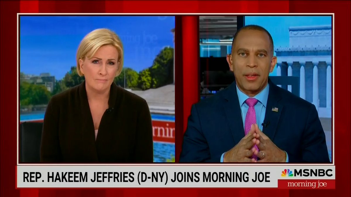 Rep. Hakeem Jeffries (D-NY) goes on fake news MSNBC on Friday to falsely say Republicans caused the Schumer Shutdown. Democrats blocked government funding to try to get free healthcare for illegals. Speaker Johnson exposed this in the Dem funding bill.