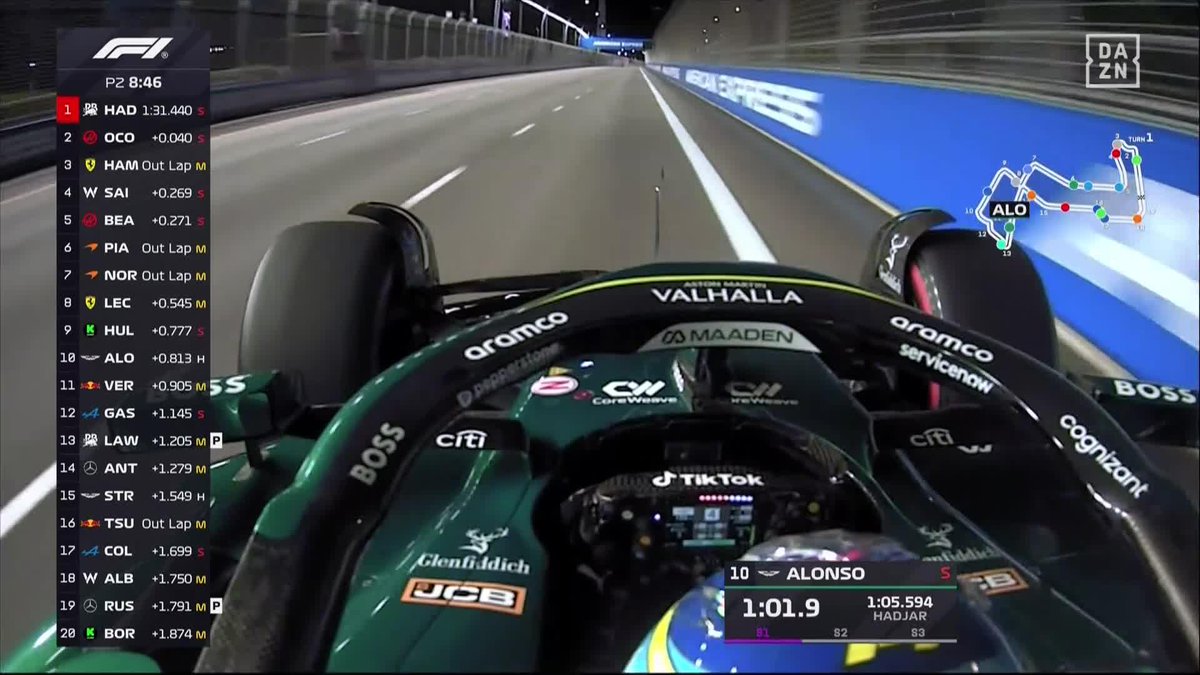 GENTE, FERNANDO ESTÁ JUGUETÓN 🔥🔥🔥 ¡VERSTAPPEN LO SUPERA POR SOLO 20 MILÉSIMAS! #SingapurDAZNF1 🇸🇬