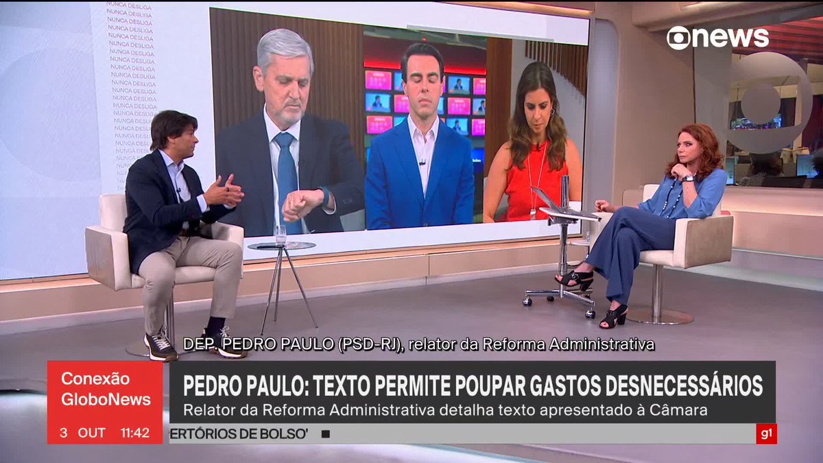 O relator da reforma administrativa, deputado Pedro Paulo (PSD-RJ), diz que está se reunindo com todas as bancadas para articular a aprovação da proposta e afirmou que o presidente da Câmara, Hugo Motta, está convicto de que é uma reforma importante para o Brasil. #ConexãoGloboNews ➡ Assista à #GloboNews: