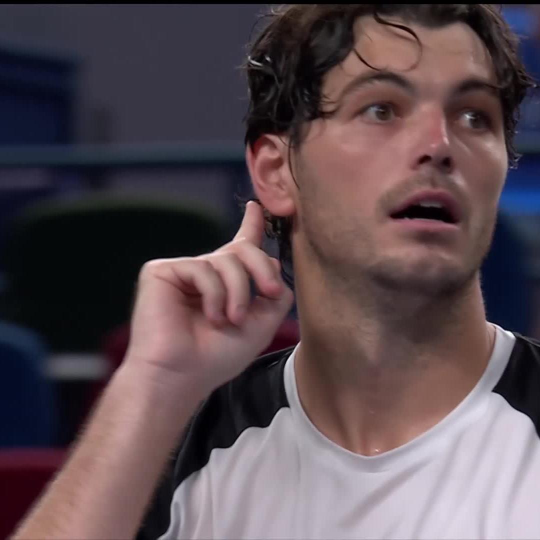 Where's the noise now🔊 Taylor Fritz fights back and takes out Marozsan 2-6 7-6 7-6 💪 #RolexShanghaiMasters