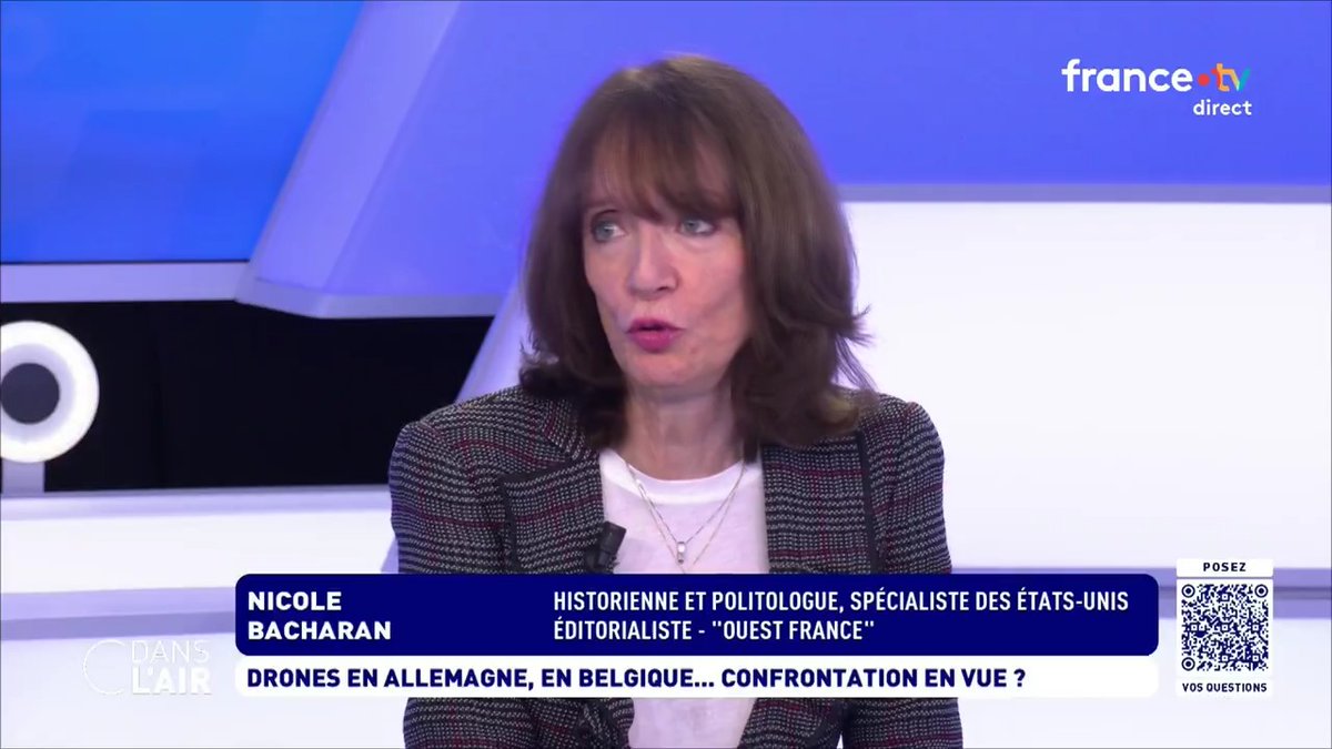 "#VladimirPoutine se moque de nous et traite l'#UnionEuropéenne d'"hystérique", ce mot revient fréquemment. Ronald Reagan appelait l'#UnionSoviétique "l'empire du mal", aujourd'hui c'est vraiment l'empire du #mensonge... Tout ce qui arrive de #Russie est faux !" Nicole Bacharan