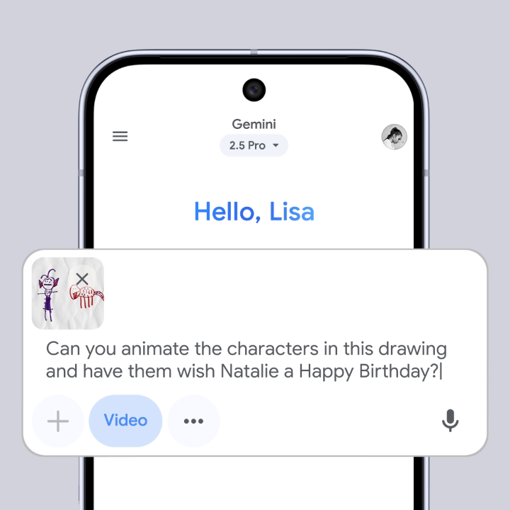 Take the drawings on the fridge to the silver screen. With video generation in the Google Gemini on #Pixel10 Pro you can upload an image and transform it with motion and sound based on the scene you describe:¹