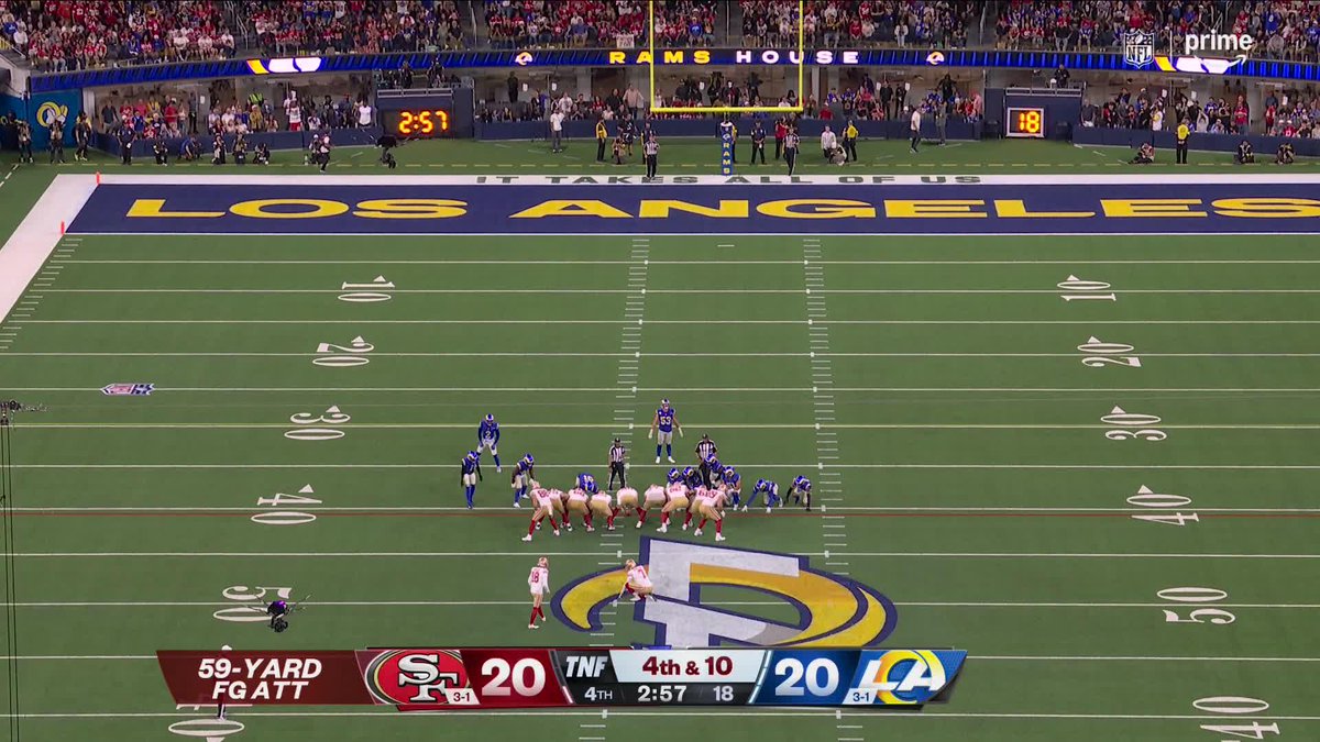 Eddy Piñeiro’s 59-yard Field Goal was not only the longest of his career but the 2nd longest in 49ers’ history😱 #49ers | #FTTB