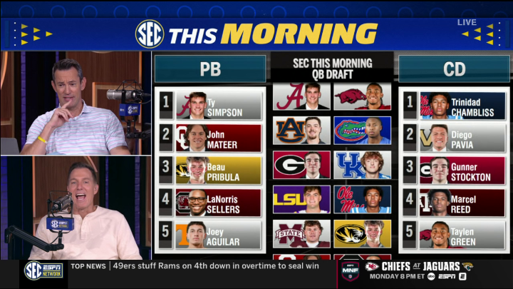 The official SEC This Morning QB Draft 🏈 Chris Doering | Peter Burns