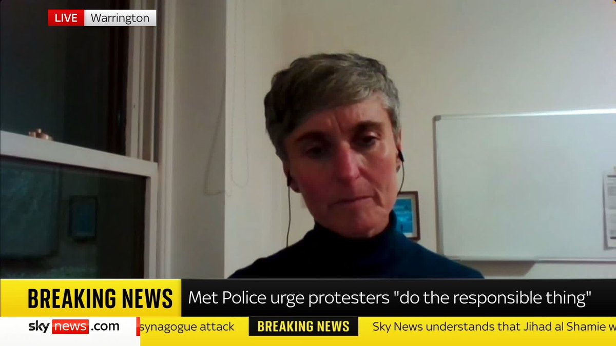'No chanting, no marching, no hate' A supporter of a pro-Palestine Action protest set for tomorrow says it will be a 'peaceful silent vigil' after police urged organisers to cancel in the wake of the Manchester synagogue terror attack. 🔗 📺 Sky 501