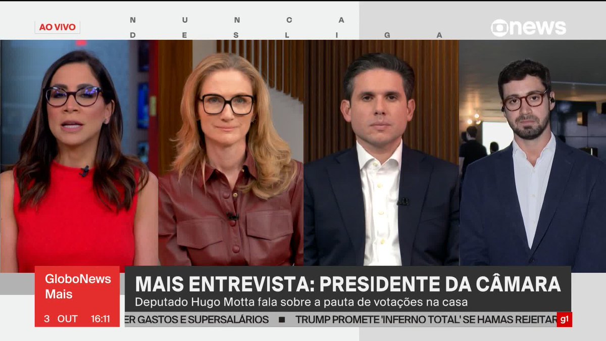 Hugo Motta diz que a Câmara “nunca esteve de costas para a população brasileira” e afirma que a aprovação da PEC da Blindagem na Casa teve o objetivo de “proteger a atividade parlamentar”. #GloboNewsMais ➡ Assista à #GloboNews: