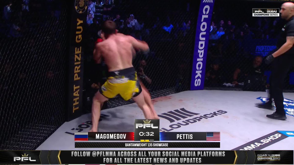 SERGIO PETTIS SLEEPS MAGOMED MAGOMEDOV WITH A SPINNING ELBOW!!!! #RoadToDubai