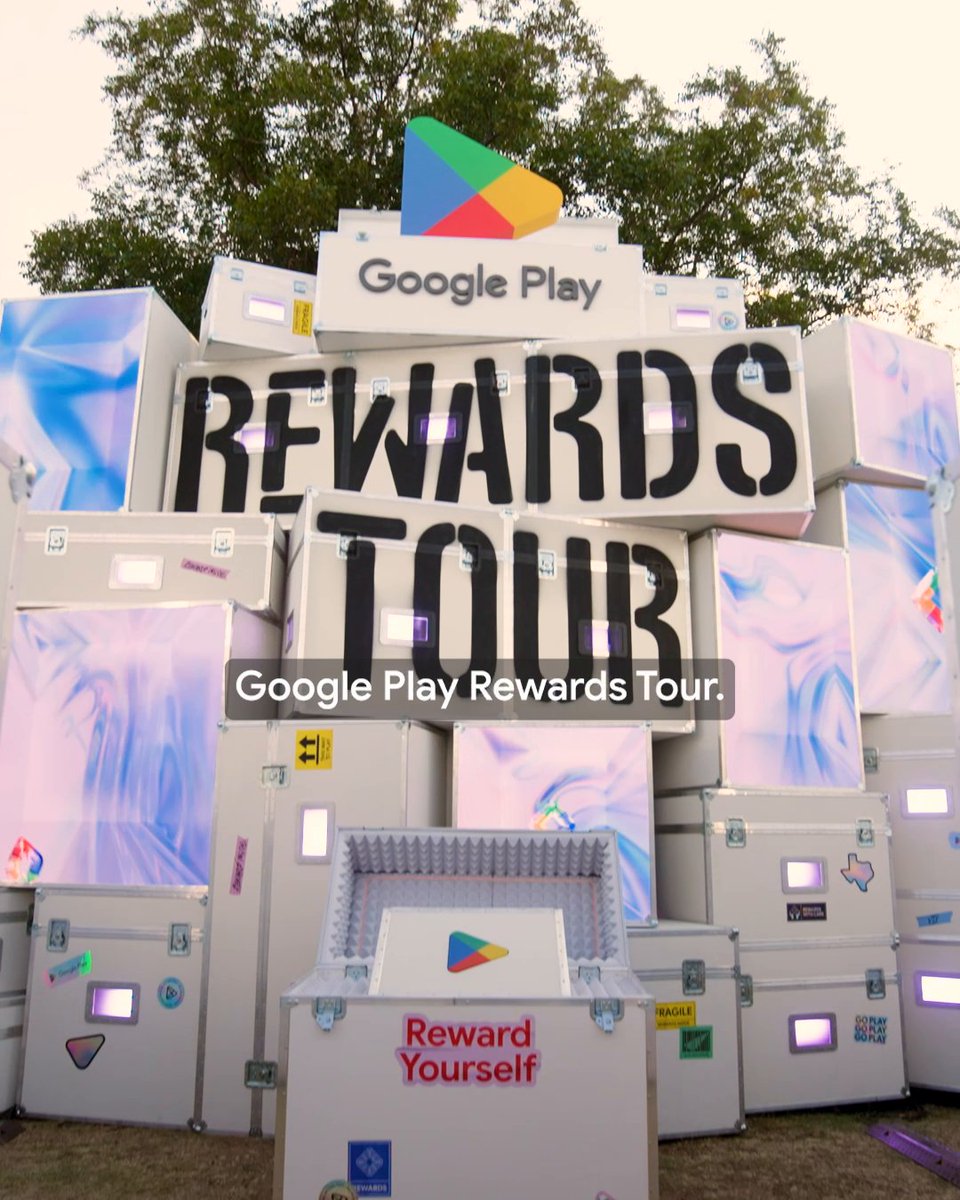 🎤 Test… 1, 2. The Google Play Rewards Tour is LIVE and dropping rewards-filled road cases with merch from @marinadiamandis, ROLE MODEL, and Candy Crush Saga. Join us at ACL Festival and on Google Play for rewards you won’t want to miss. 🤘 #GoPlay