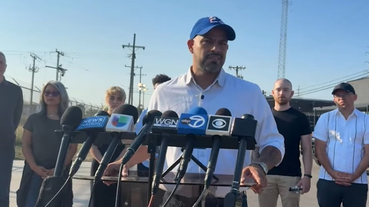 Chicago Alderperson Andre Vasquez on the conditions of the Broadview ICE facility: "In that building, you've got anywhere from 150 to 200 people in rooms about the size of a conference room. They don't have enough space to sleep in. There's maybe a chair or two. The bathrooms in the same space. You got people with gauzes over their heads because they've been wounded by federal agents. They barely get fed. We know this because they've called when they're lucky enough to make a call to let people know what's going on."