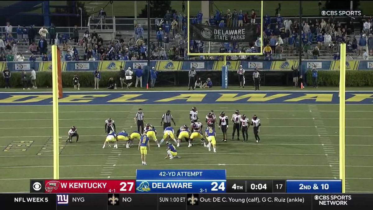 DESPAIR for Delaware. WKU Football secures the DUB