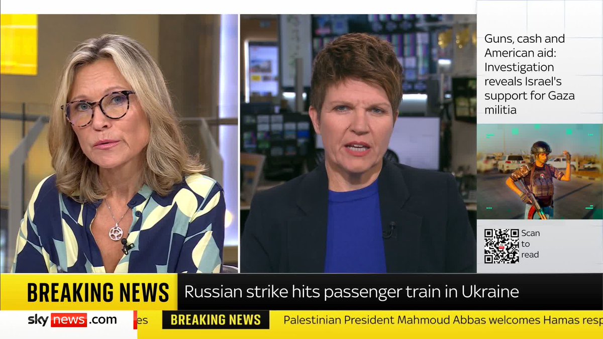 Ukrainian President Volodymyr Zelenskyy has said dozens of people have been injured in a Russian strike on a railway station in Ukraine. Sky's emma birchley has the latest ⬇️ 📺 Sky 501 and YouTube