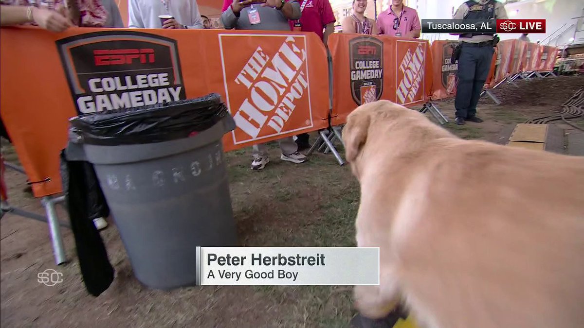 Peter exploring the crowd in Tuscaloosa ahead of GameDay 🐶 Kirk Herbstreit | College GameDay