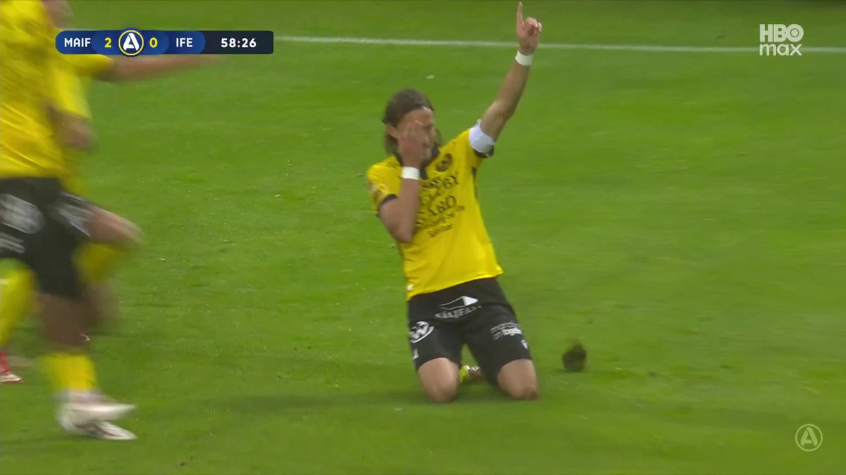2-0 Mjällby! För sjätte matchen i rad är det mål på en fast situation och det är Tom Pettersson som nätar för hemmalaget 🟡⚫ 📲 Se matchen på HBO Max
