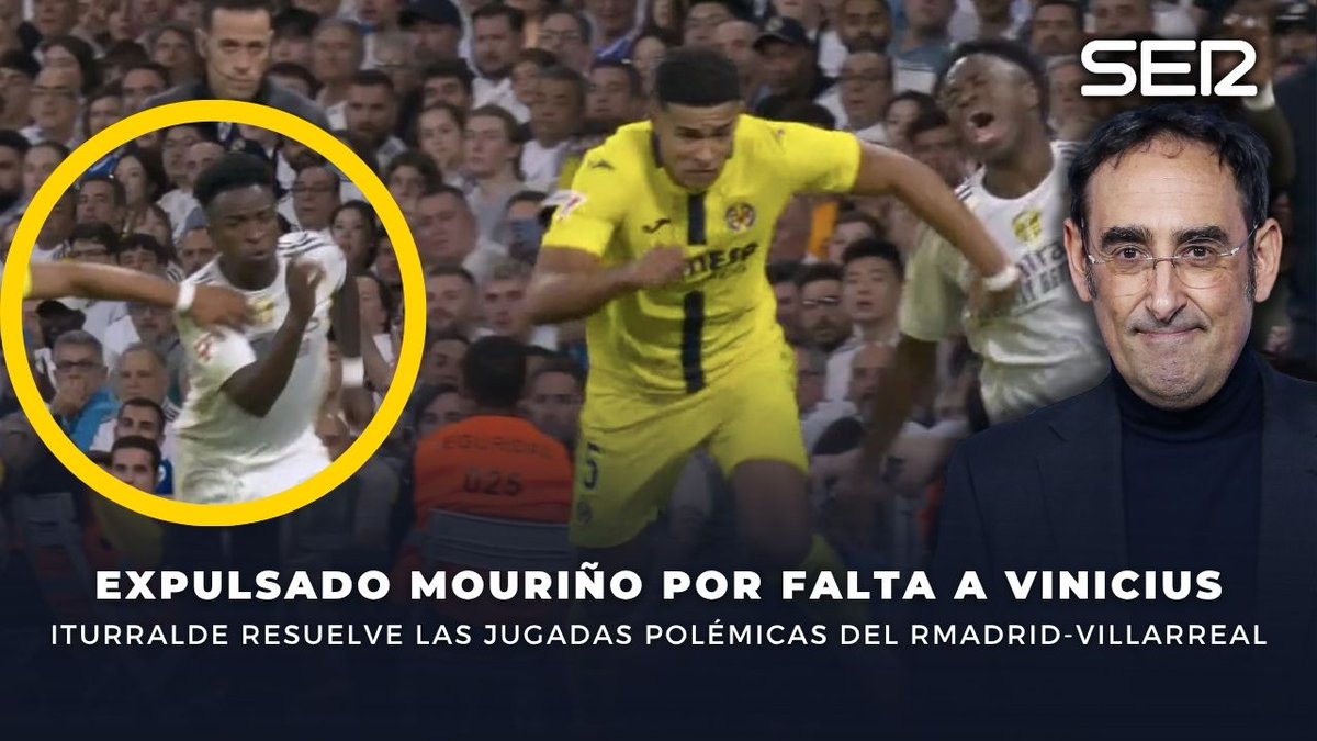 ‼🗣 HABLA Eduardo Iturralde #RealMadridVillarreal sobre la expulsión de Mouriño tras el incidente con VInicius 🤔 "No le pega en la cara, puedes pitar falta pero para mí tampoco lo es" 💭 "No es ataque prometedor, no es amarilla" ❌ "Y no puede entrar el VAR"
