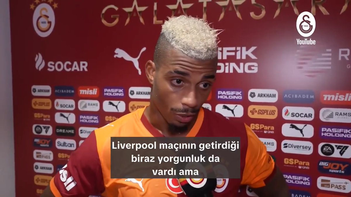 Mario Lemina: "Biz, tüm maçları kazanmak isteyen bir takımız. Güzel bir takım ruhumuz var. Liverpool maçının getirdiği biraz yorgunluk da vardı ama bahane yok." (Galatasaray Youtube)