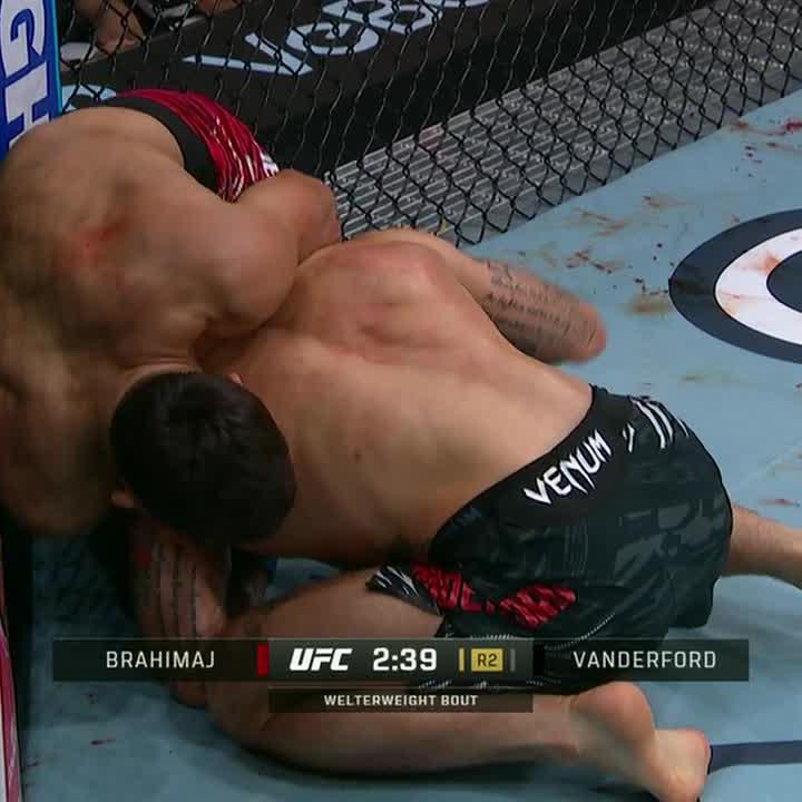 Ramiz Brahimaj submits Austin Vanderford in round two 🔒 Watch #UFC320 early prelims on FX, Disney+ and the ESPN App ➡️