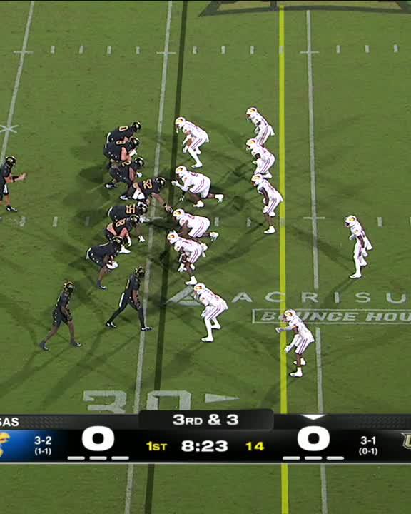 THERE GOES THAT MAN. Myles Montgomery bursts out of the backfield and puts UCF Football on the board in the Bounce House. #Big12FB | 📺 ESPN2