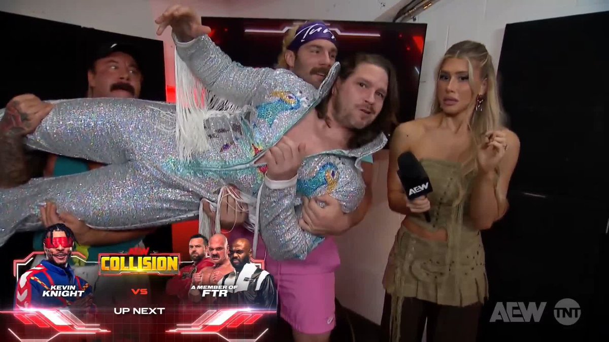 .Dalton Castle may be under pressure, but he’s in good hands with The Outrunners, Turbo & Truth Magnum of The Outrunners! Watch #AEWCollision on TNT & HBO Max
