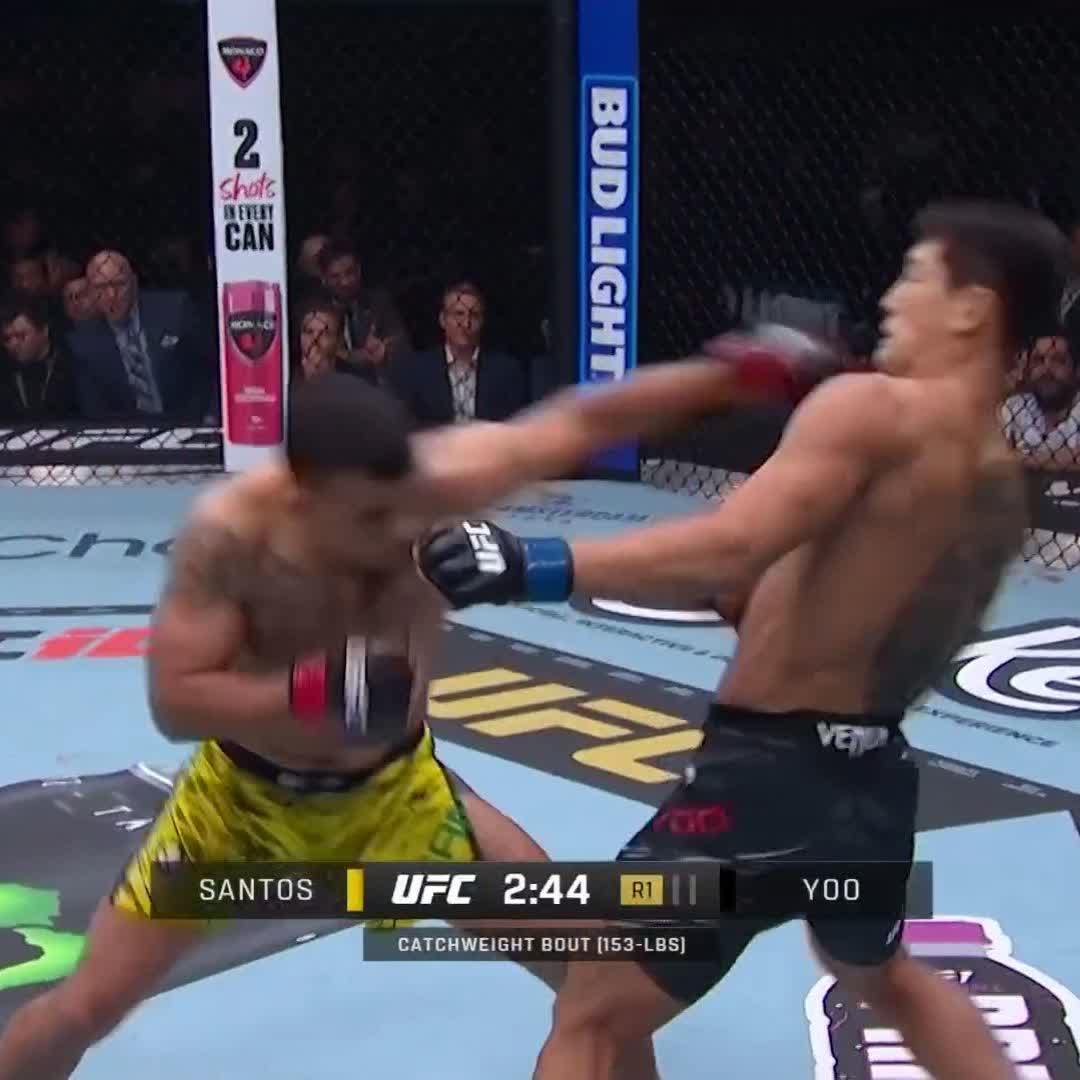 Making sure he knows that one didn't hit 🤣 [ #UFC320 | JooSang Yoo ]
