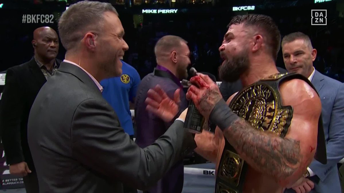 🗣️"I'd like to take this chance to apologize to absolutely nobody." Mike Perry quotes the famous Conor McGregor line 🤣 #BKFC82