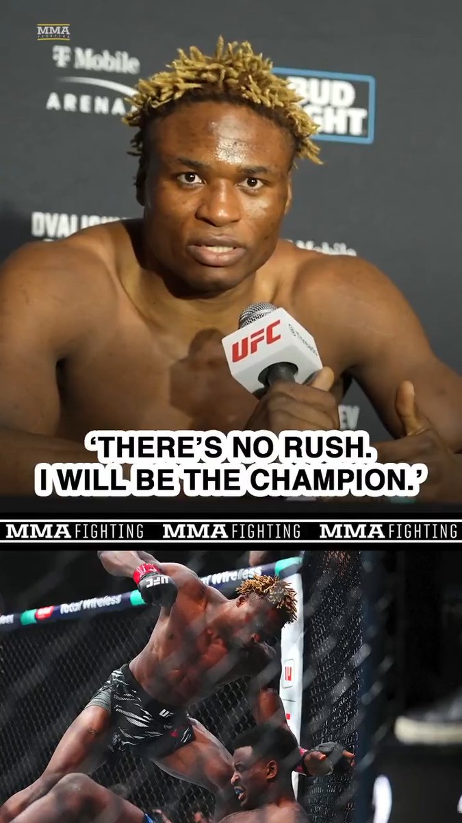 #UFC320 winner Ateba Gautier knows a #UFC championship is in his future: "I am going to be the champion. I will be the champion. So, there's no rush. I will 100% be the champion."