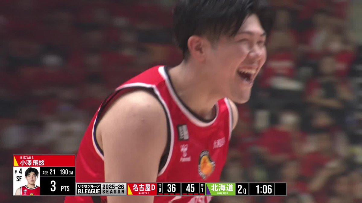 昨日21歳の誕生日を迎えたルーキー！ 小澤飛悠が笑顔のBリーグ初得点☺️ 名古屋ダイヤモンドドルフィンズ 公式 #Bリーグ #りそなグループ #Bリーグ開幕