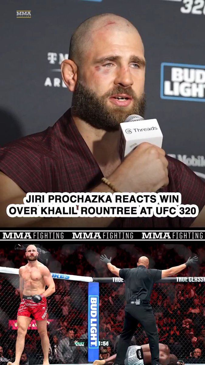 Jiří Procházka admits he was "too patient" in the first two rounds against Khalil Rountree: "I waited too much for a counter because I thought it'd be there. … His technique was just waiting for my attacks. So I needed to change it in the third round."
