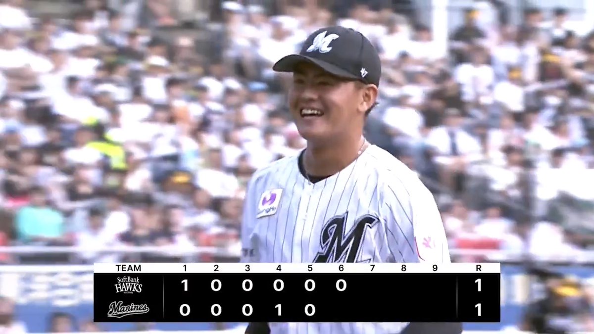 最後は真ん中にスバリ！ 千葉ロッテ 坂井遼 投手がプロ初登板で鮮やかに無失点ピッチング！⚾️✨ 👇ライブ配信はこちら