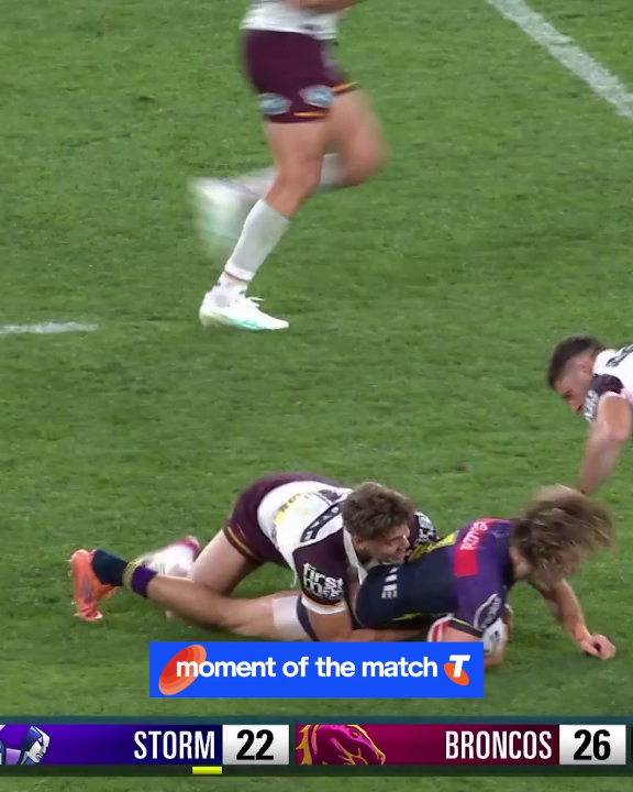 This is a try 9 times out of 10 Insanely difficult match-winning tackle from Reece Walsh