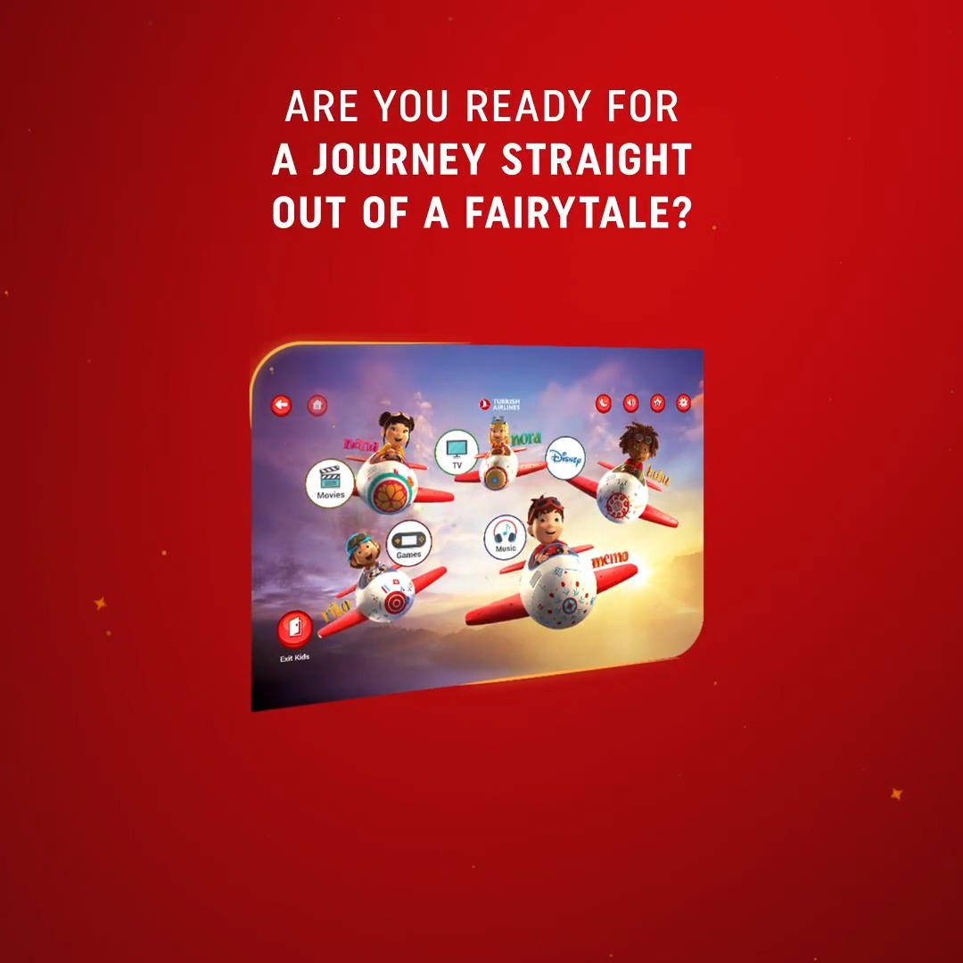 Fairytales are now taking flight! 🎧✈️ Specially prepared for our little guests and voiced by our cabin crew, Flying Tales bring magic to every journey. Find them in the kids section of our inflight entertainment screens. #TurkishAirlines