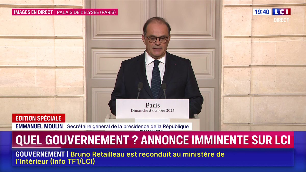 🔴 Gouvernement : Bruno Retailleau, Jean-Noël Barrot, Agnès Pannier-Runacher, Elisabeth Borne, Gérald Darmanin, Manuel Valls, Amélie de Montchalin et Rachida Dati reconduits Bruno Le Maire nommé au ministère des Armées Eric Woerth nommé à l'Aménagement des territoires