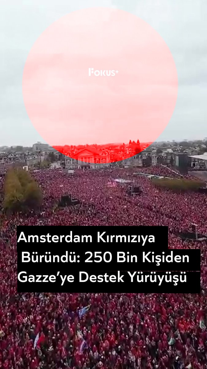 ➕️ Amsterdam’da, Rode Lijn (Kırmızı Çizgi) adı verilen yürüyüşte, kırmızı giymiş yaklaşık 250 bin kişi Gazze’ye destek için yürüdü.