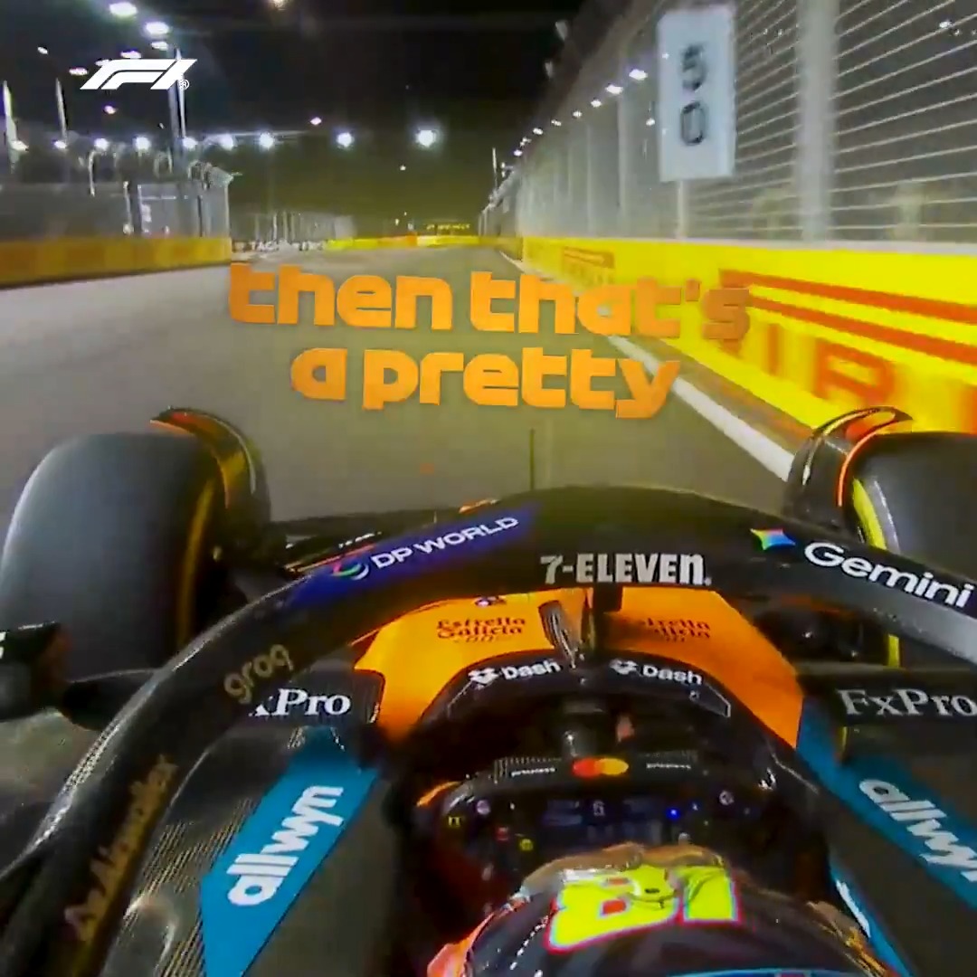 Oscar Piastri makes his feelings known after contact with his teammate Lando Norris on the first lap 🗣️ #F1 #SingaporeGP