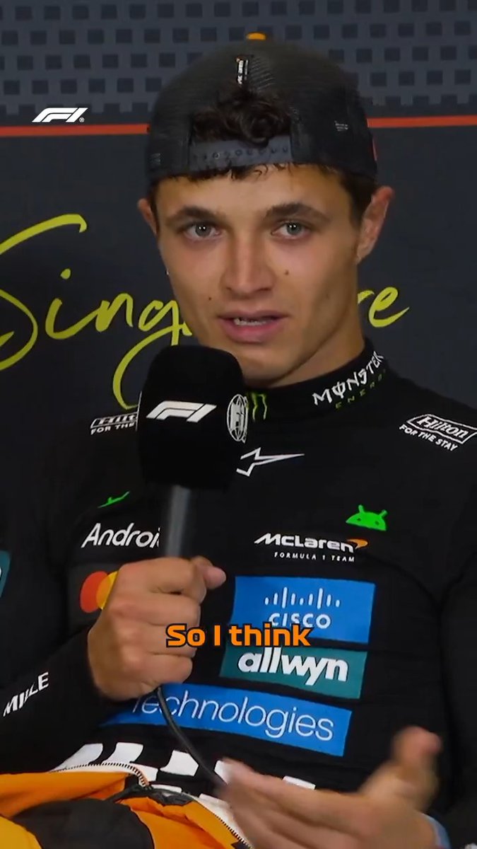 "That's racing" Lando Norris had his say post-race on the first lap incident with Oscar Piastri 🎤 #F1 #SingaporeGP
