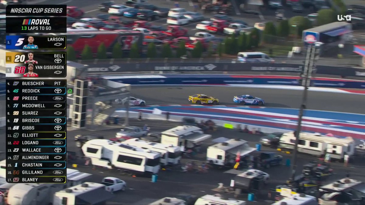 SVG AND LARSON ARE NECK AND NECK #NASCARPlayoffs | 📺: USA Network
