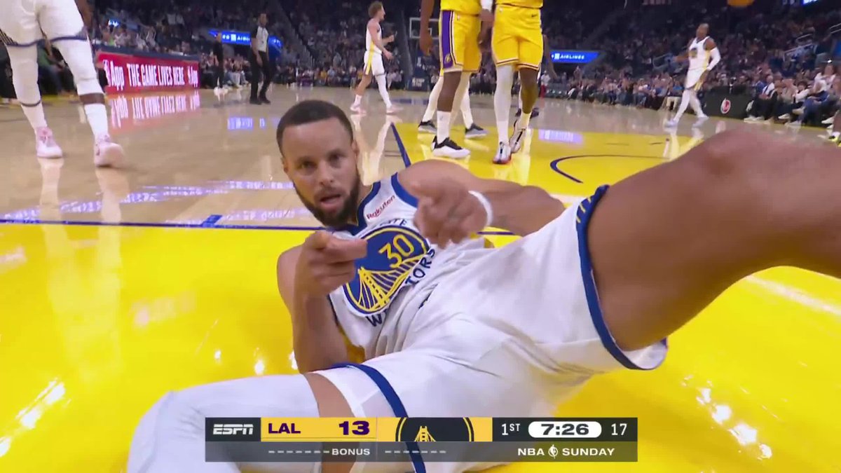 STEPH FOUND THE CAMERA 🔥 Watch Lakers-Warriors preseason on ESPN and the ESPN App 🍿