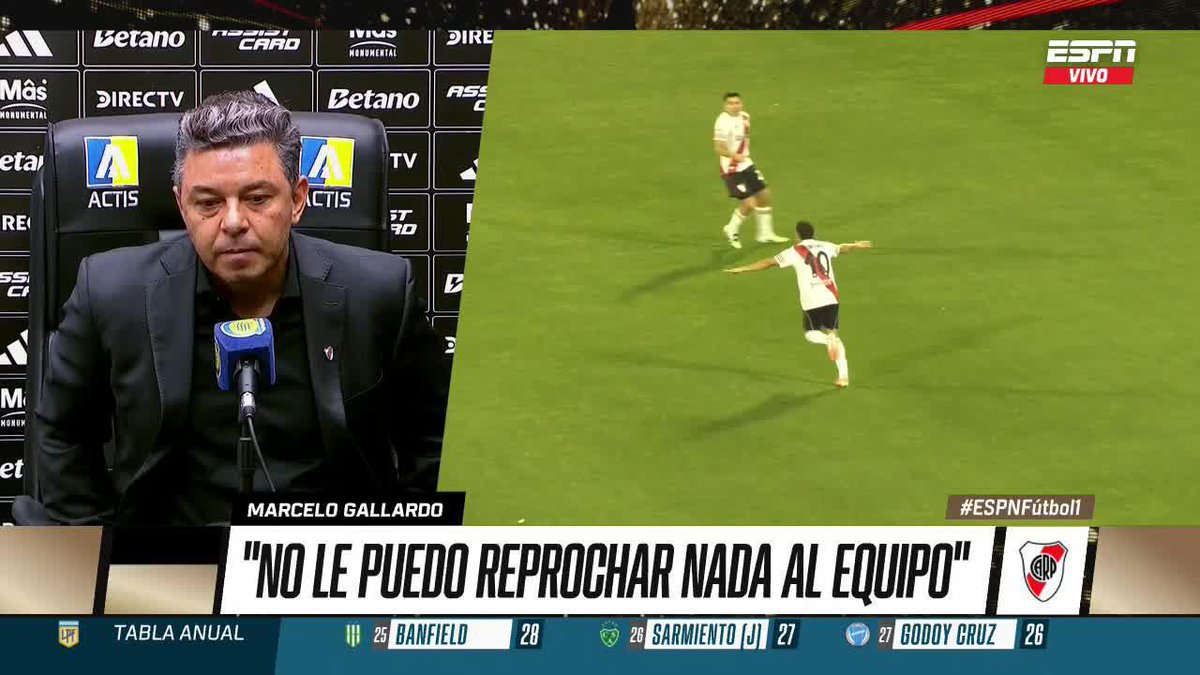 "NO VOY A SER YO EL ÚNICO QUE SIEMPRE HABLE. TE QUEDAS MUY SOLO... NO TE QUEDA OTRA QUE ADAPTARTE AL SISTEMA, CALLARSE, PORQUE EL QUE HABLA ES SANCIONADO" 💣 Gallardo fue consultado sobre el arbitraje de Falcón Pérez y fue DURÍSIMA 📺 #ESPNFútbol1 | #DisneyPlus Plan Premium